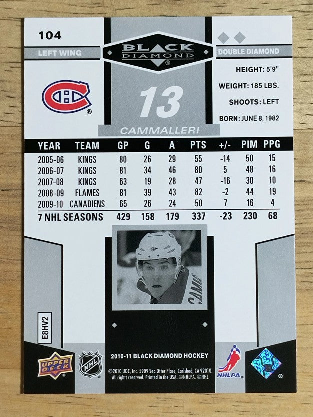 2010-11 Black Diamond #104 Mike Cammalleri