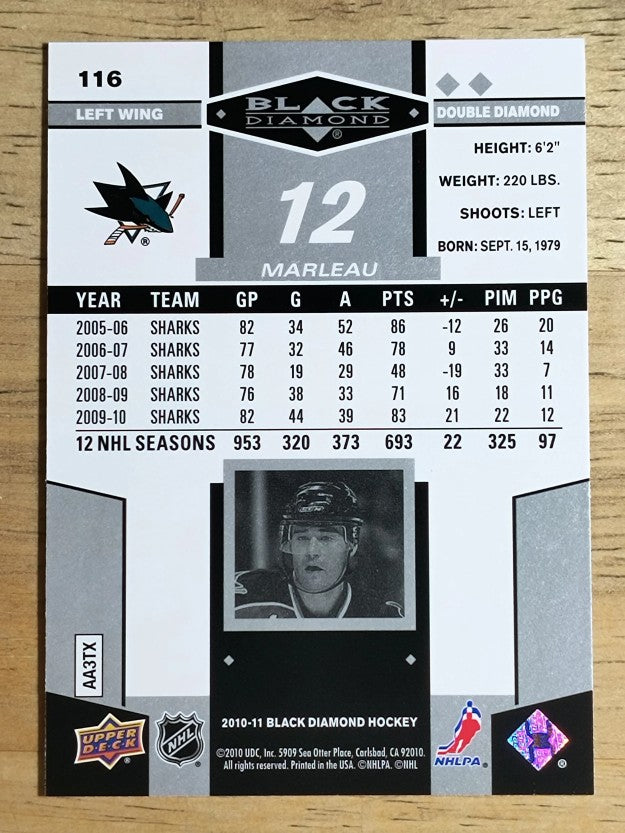 2010-11 Black Diamond #116 Patrick Marleau