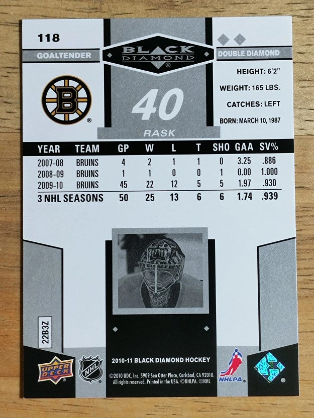 2010-11 Black Diamond #118 Tuukka Rask