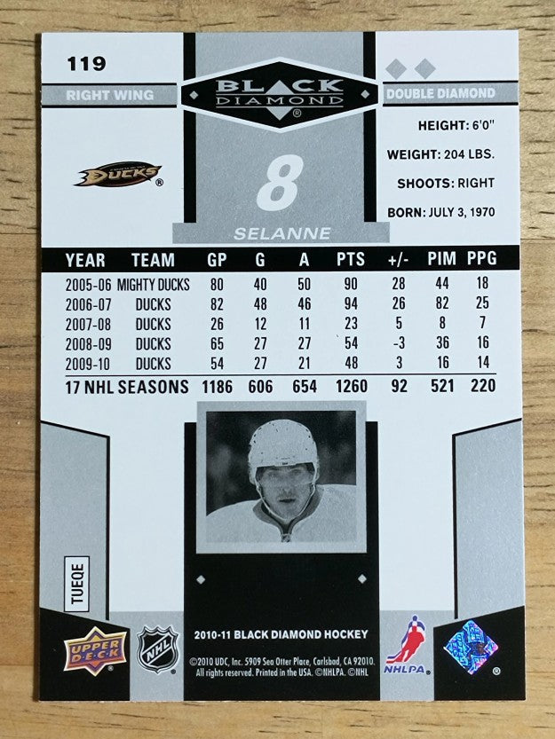 2010-11 Black Diamond #119 Teemu Selanne