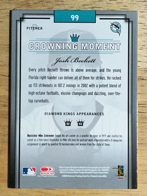 2003 Diamond Kings Bronze Foil #99 Josh Beckett