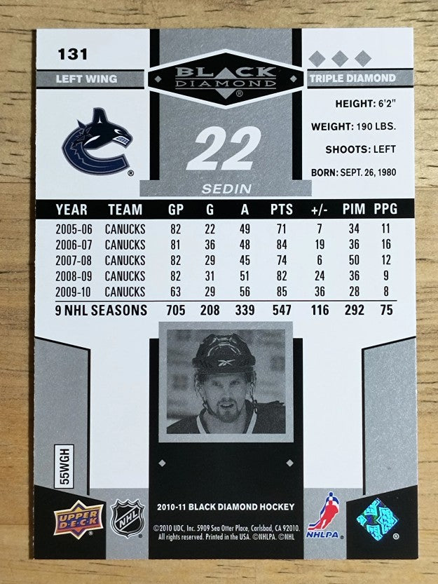 2010-11 Black Diamond #131 Daniel Sedin
