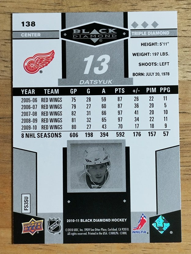 2010-11 Black Diamond #138 Pavel Datsyuk