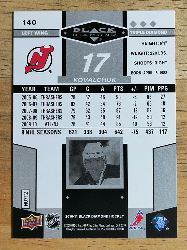 2010-11 Black Diamond #140 Ilya Kovalchuk