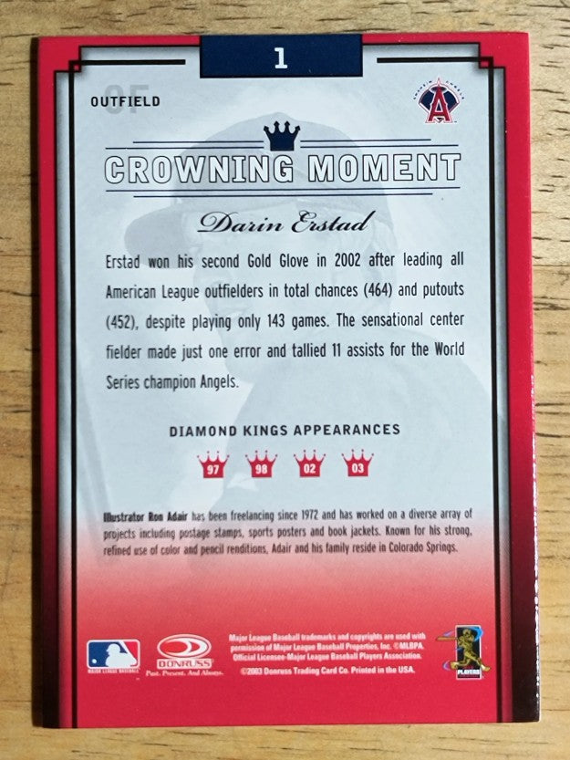 2003 Diamond Kings Bronze Foil #1 Darin Erstad