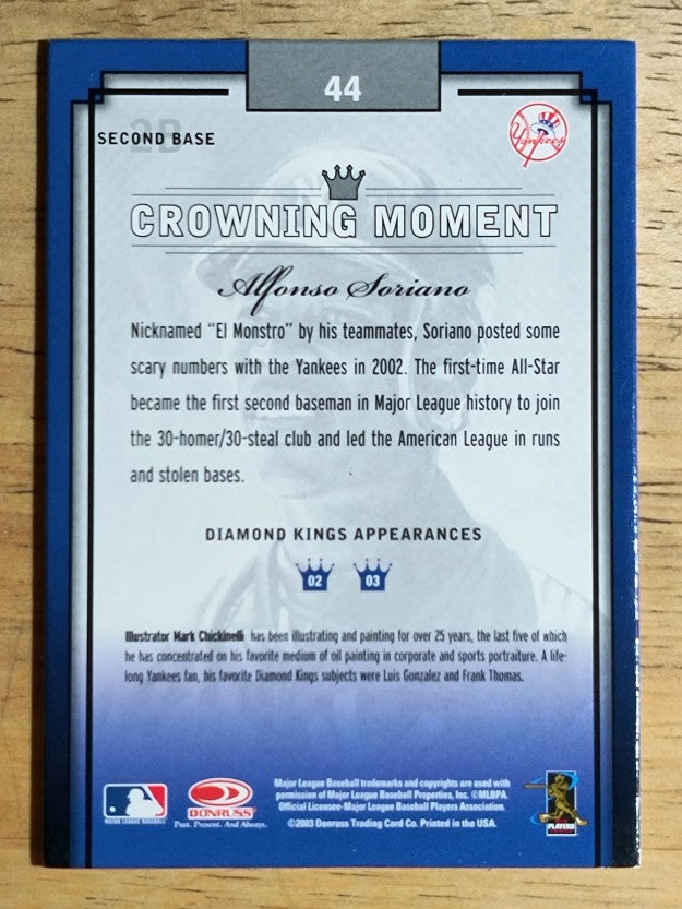 2003 Diamond Kings Bronze Foil #44 Alfonso Soriano