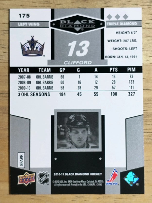 2010-11 Black Diamond #175 Kyle Clifford RC