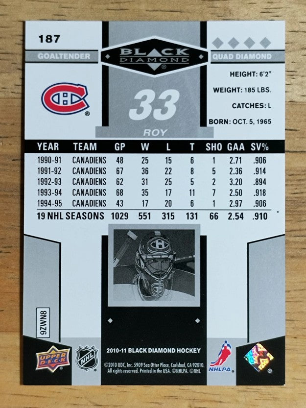 2010-11 Black Diamond #187 Patrick Roy