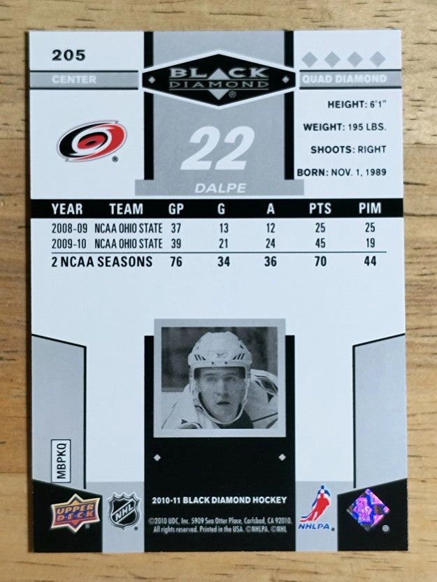 2010-11 Black Diamond #205 Zac Dalpe RC