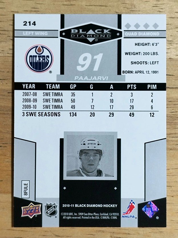 2010-11 Black Diamond #214 Magnus Paajarvi RC