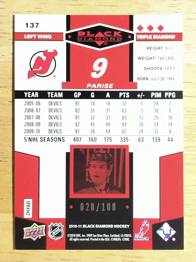 2010-11 Black Diamond Ruby #137 Zach Parise
