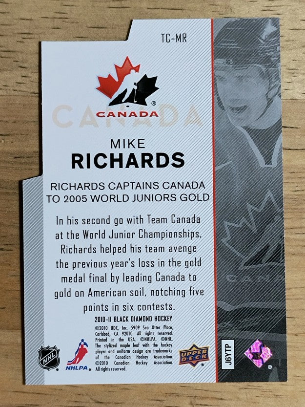 2010-11 Black Diamond Team Canada Die Cuts #TCMR Mike Richards