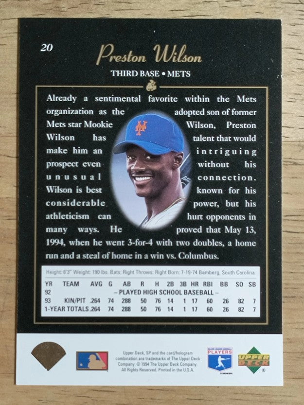 1994 SP #20 Preston Wilson FOIL