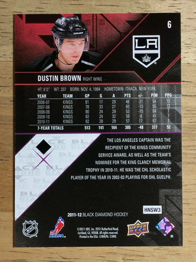 2011-12 Black Diamond #6 Dustin Brown