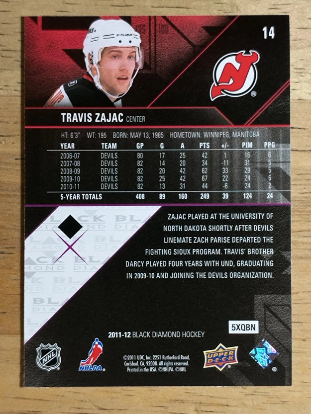 2011-12 Black Diamond #14 Travis Zajac