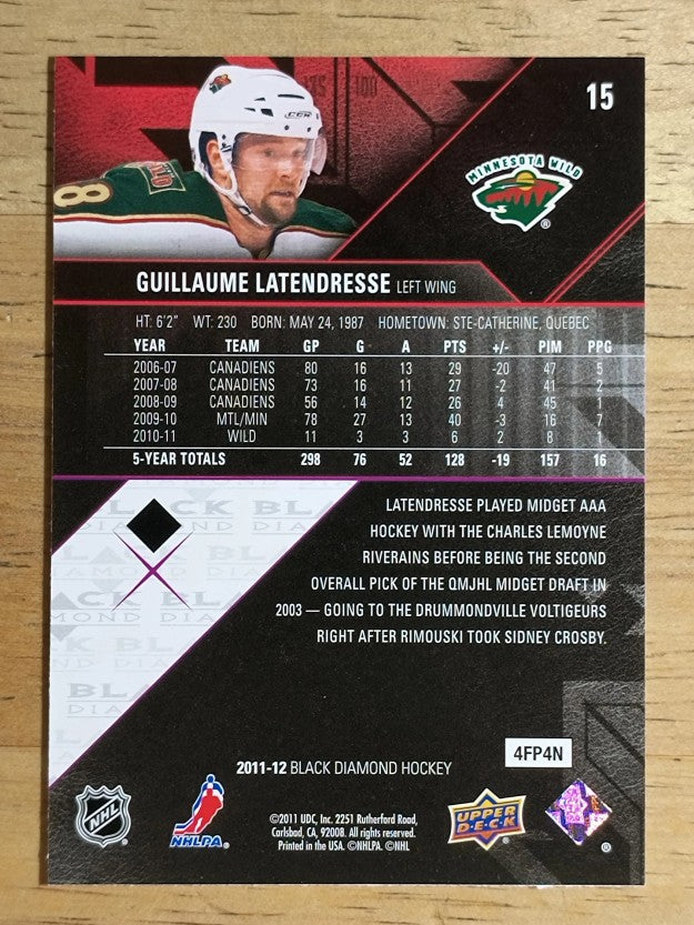 2011-12 Black Diamond #15 Guillaume Latendresse