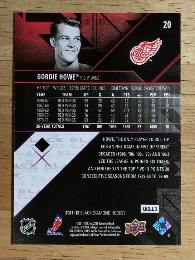 2011-12 Black Diamond #20 Gordie Howe