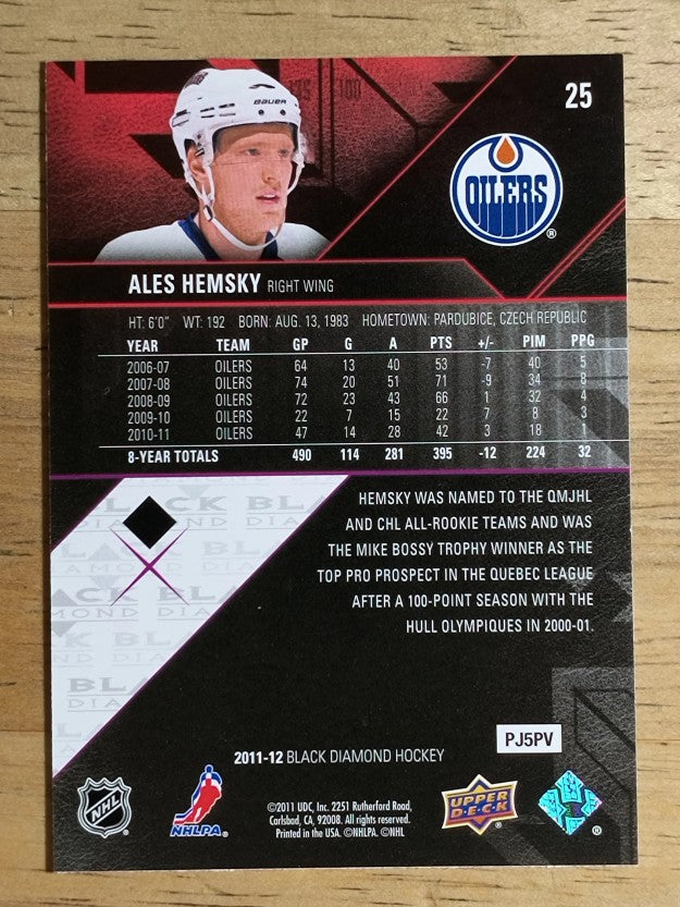 2011-12 Black Diamond #25 Ales Hemsky