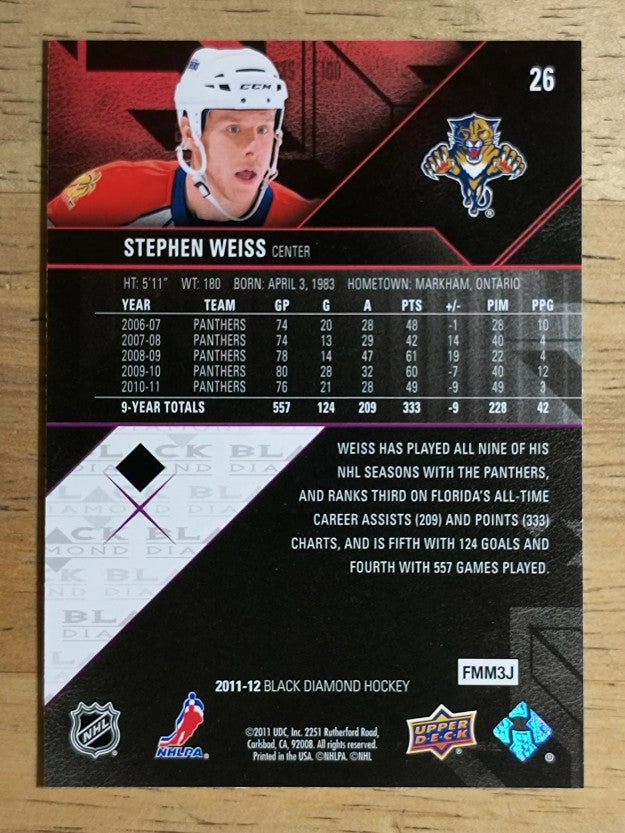 2011-12 Black Diamond #26 Stephen Weiss