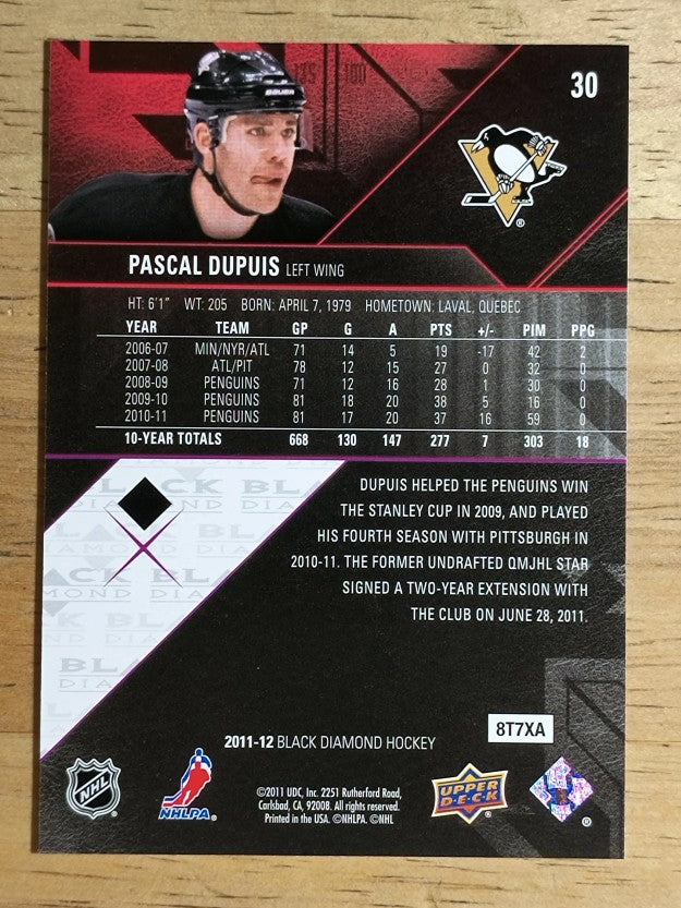 2011-12 Black Diamond #30 Pascal Dupuis