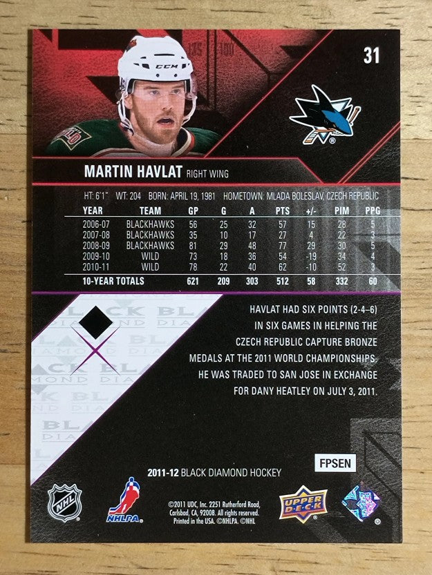 2011-12 Black Diamond #31 Martin Havlat