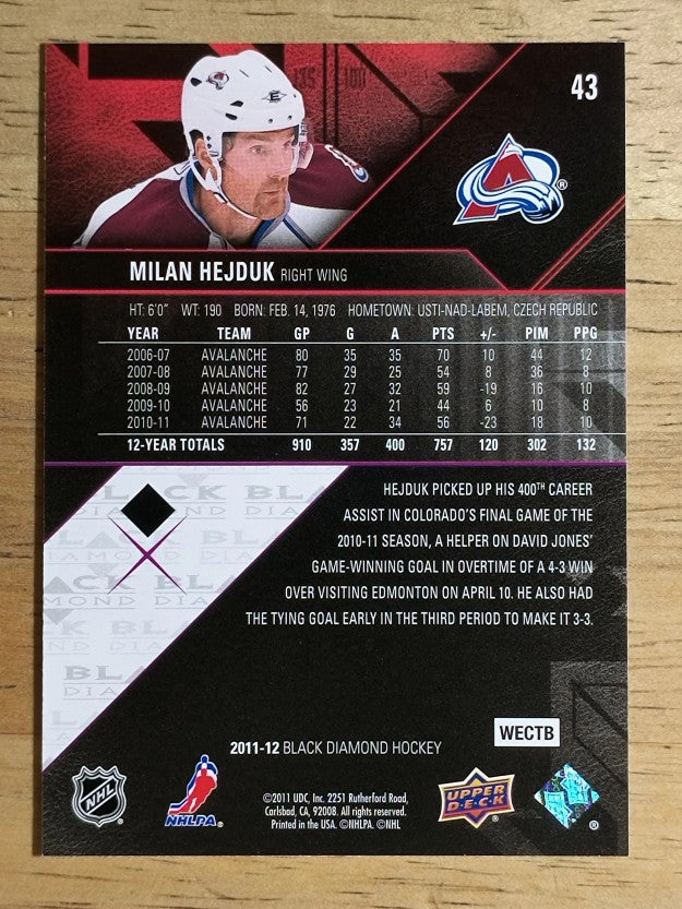 2011-12 Black Diamond #43 Milan Hejduk