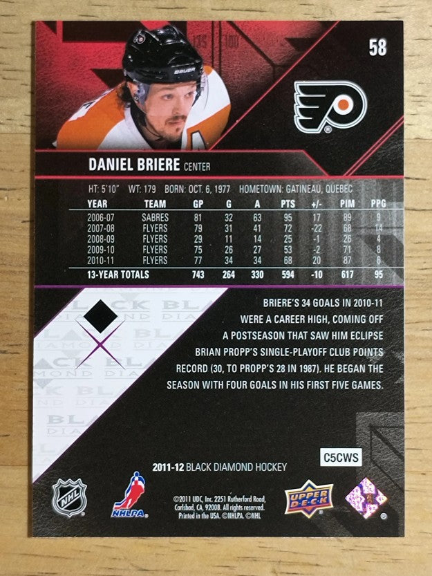 2011-12 Black Diamond #58 Daniel Briere