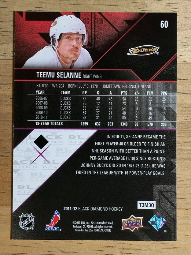 2011-12 Black Diamond #60 Teemu Selanne