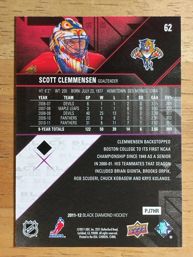 2011-12 Black Diamond #62 Scott Clemmensen
