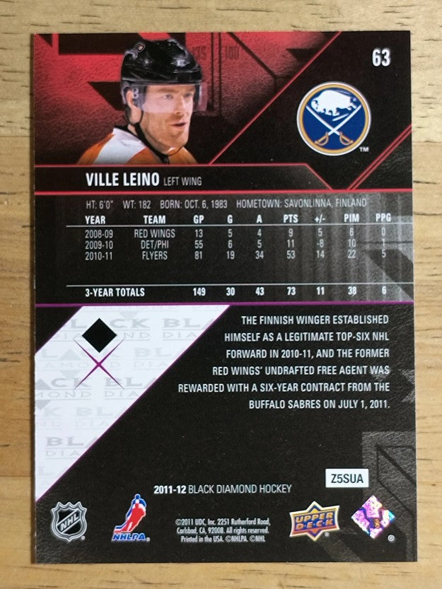 2011-12 Black Diamond #63 Ville Leino