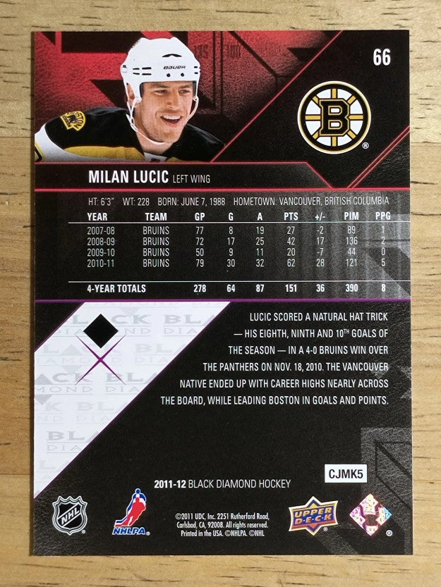 2011-12 Black Diamond #66 Milan Lucic