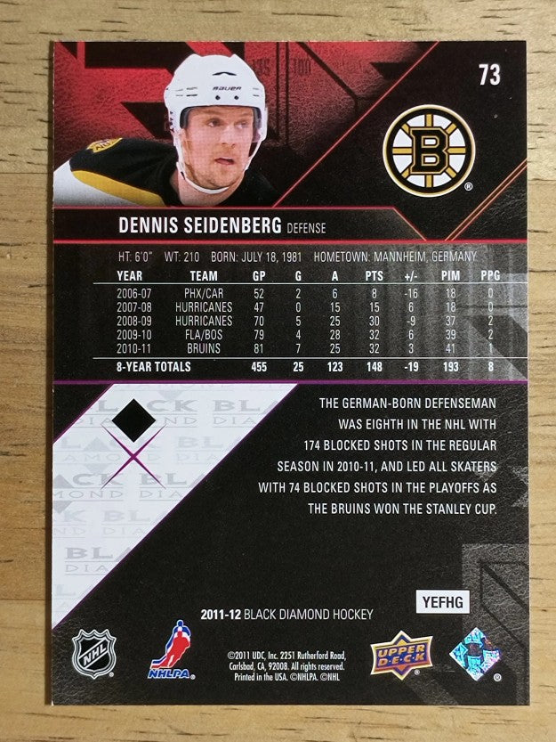 2011-12 Black Diamond #73 Dennis Seidenberg