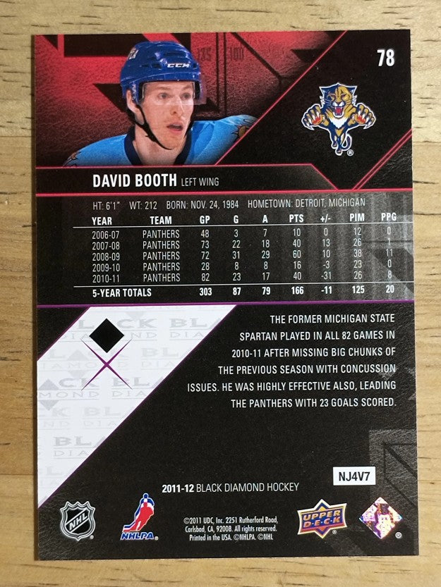 2011-12 Black Diamond #78 David Booth