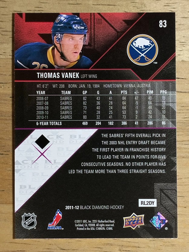 2011-12 Black Diamond #83 Thomas Vanek