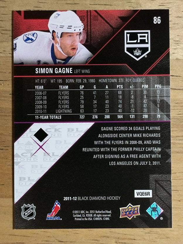 2011-12 Black Diamond #86 Simon Gagne
