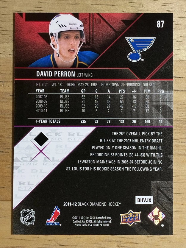 2011-12 Black Diamond #87 David Perron