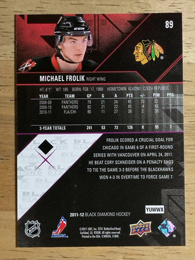 2011-12 Black Diamond #89 Michael Frolik