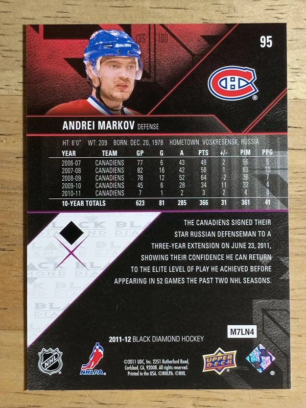 2011-12 Black Diamond #95 Andrei Markov
