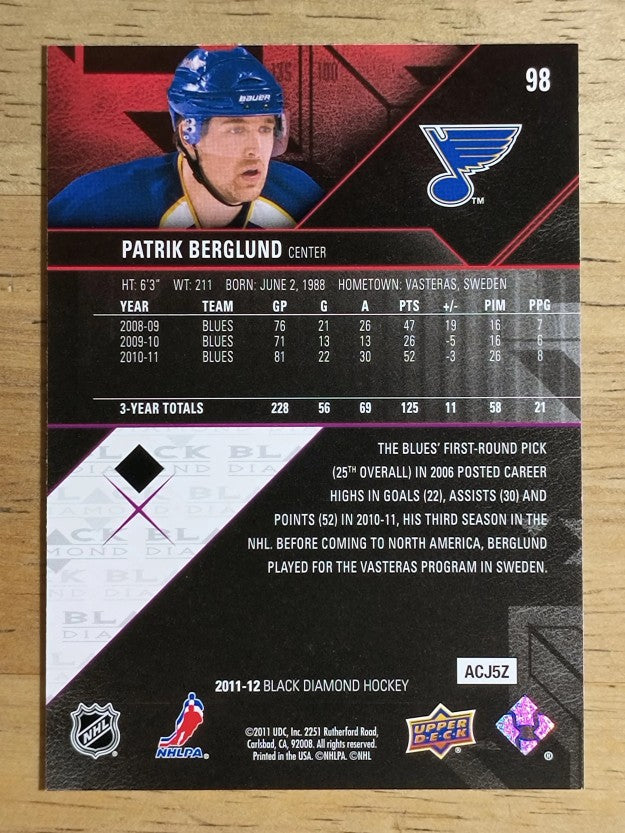 2011-12 Black Diamond #98 Patrik Berglund