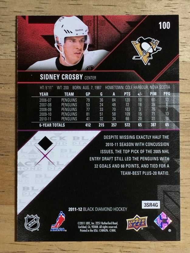 2011-12 Black Diamond #100 Sidney Crosby