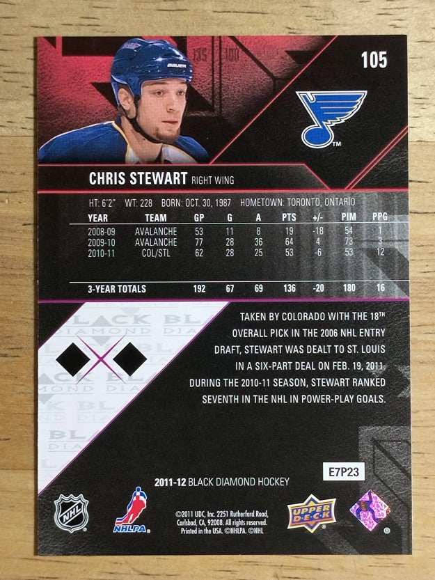 2011-12 Black Diamond #105 Chris Stewart