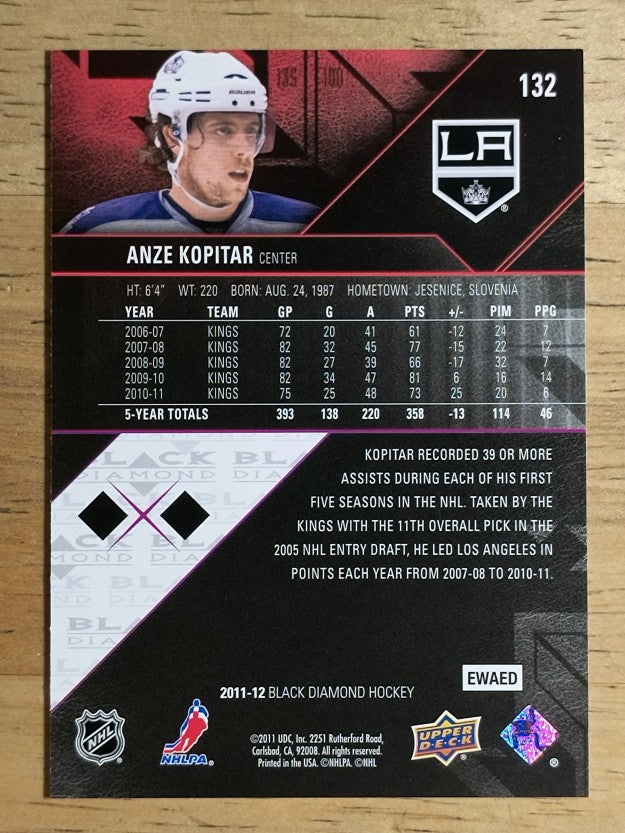 2011-12 Black Diamond #132 Anze Kopitar
