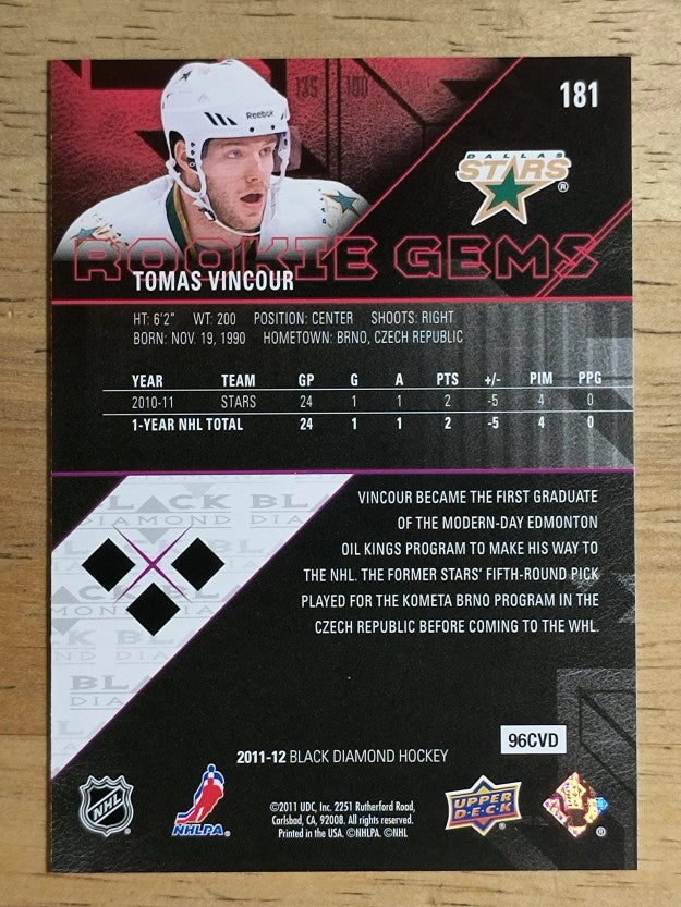 2011-12 Black Diamond #181 Tomas Vincour RC