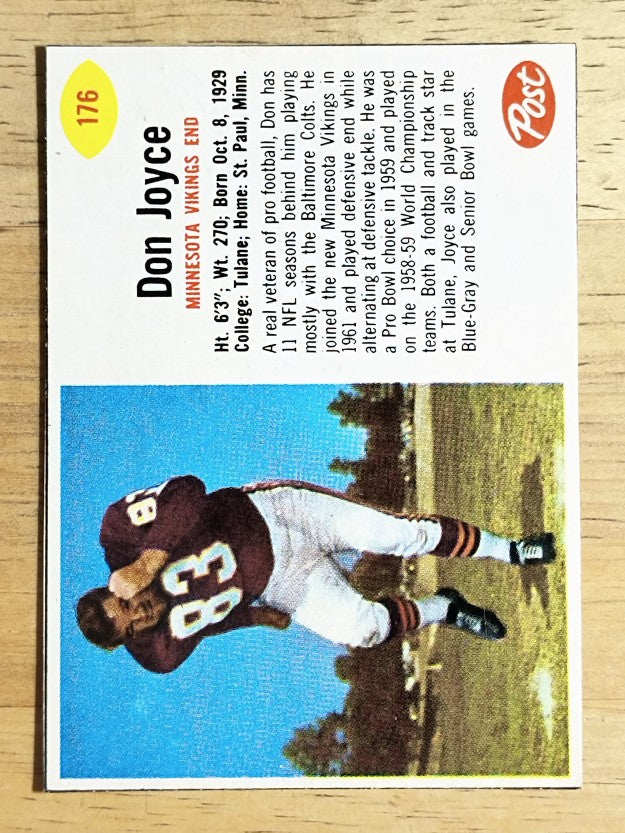 1962 Post Cereal #176 Don Joyce SP (EXMT)