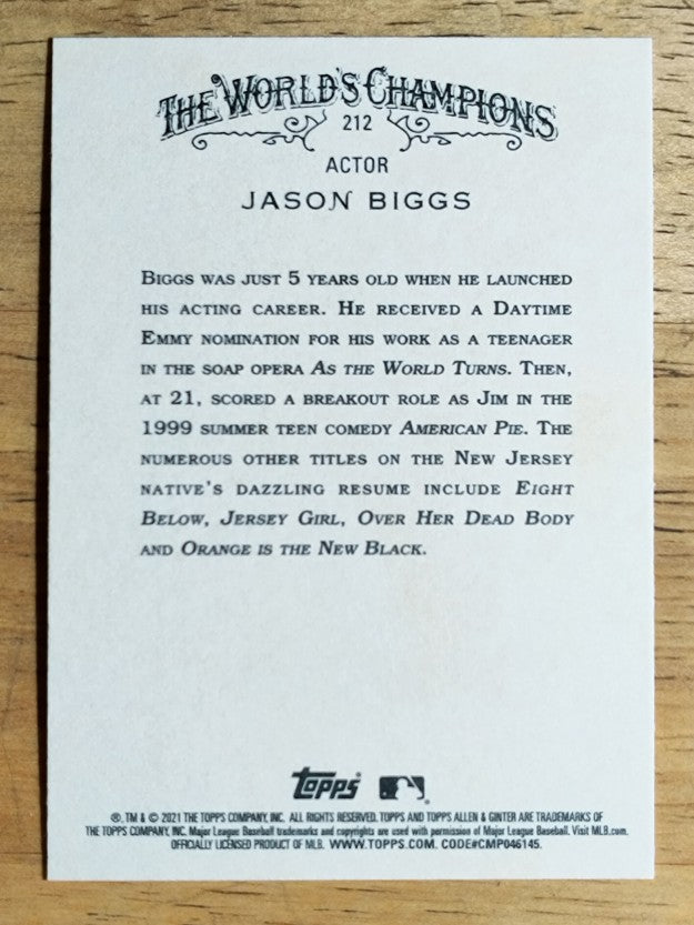 2021 Topps Allen and Ginter #212 Jason Biggs