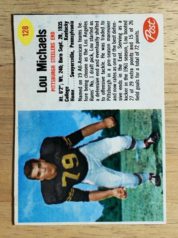 1962 Post Cereal #128 Lou Michaels (VG)