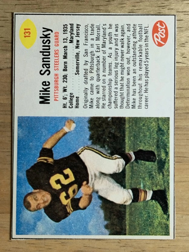 1962 Post Cereal #131 Mike Sandusky (NMMT)