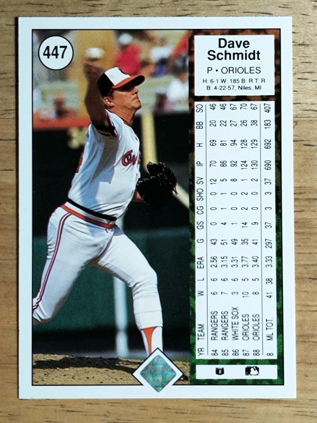 1989 Upper Deck #447 Dave Schmidt