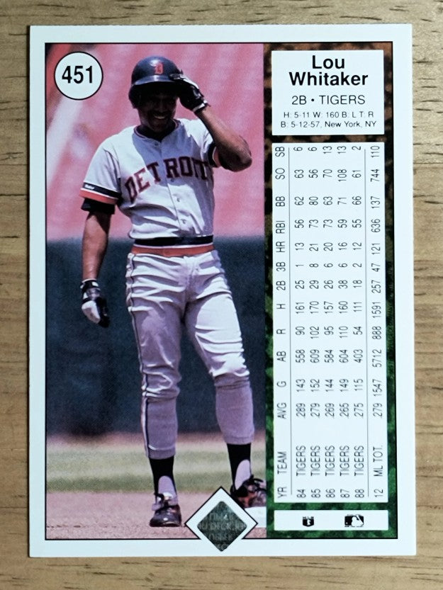 1989 Upper Deck #451 Lou Whitaker