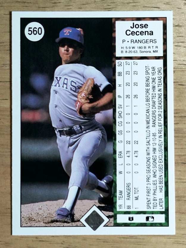 1989 Upper Deck #560 Jose Cecena